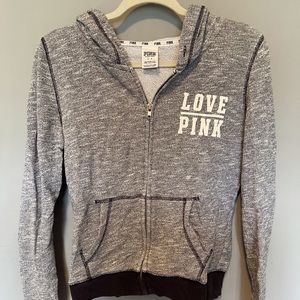 PINK Victoria’s Secret heather gray zip up